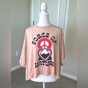 NWT Old Navy Cropped Short Sleeve Graphic TShirt Force of Nature Size 2X